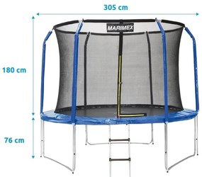 Marimex | Trampolína Marimex Standard 305 cm + vnútorná ochranná sieť + schodíky ZADARMO | 19000081