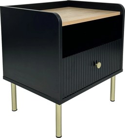 XXXLutz NOČNÝ STOLÍK, čierna, farba duba, 50/54/40 cm Xora - Nočné stolíky - 002479000211