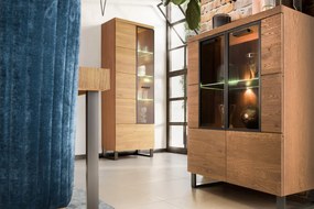 MAGNOLIA 10 vysoká vitrína, ľavá, dub rustikal/čierna