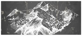 Obraz - Ilustrácie hôr (120x50 cm)