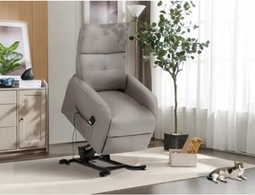 Autronic BONTEC Polohovacie kreslo, elektrické káblové ovládanie, krémová, látka, TV-5482 CRM2 Farba: Šedá