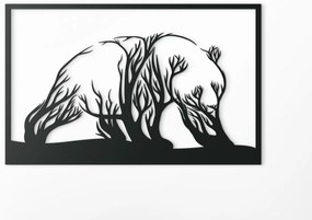 drevko Obraz z dreva Medveď a stromy Rozmer obrazu: 28 x 44,5 cm, Farba dekorácie: Čierna
