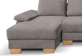 Sedacia súprava Chivas, tvar pravej U, kamenná hnedo-šedá látka