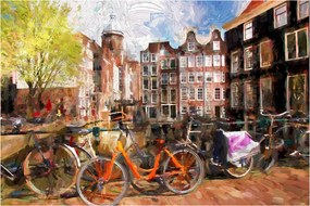 Obraz - Amsterdam, maľba (90x60 cm)
