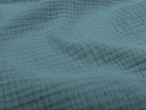 Biante Mušelínové posteľné obliečky Nature MSN-014 Svetlo petrolejové Predĺžené 140x220 a 70x90 cm