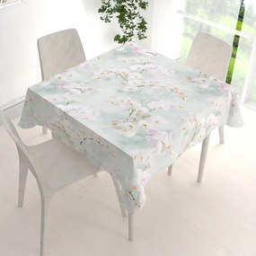 Biante Dekoračný štvorcový obrus PM-019 Orchidey na svetlo zelenom 120x120 cm