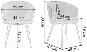 Jedálenská stolička HAMPTON zamatová, béžová