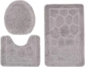 Sada kúpeľňových koberčekov MONO 1147 sivý 6213 3PC BRUK