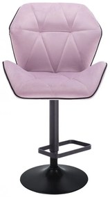 LuxuryForm Barová stolička MILANO MAX VELUR na čiernom tanieri - levanduľa