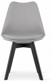 Svetlosivá stolička BALI MARK s čiernymi nohami