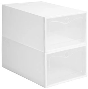 Úložné boxy na topánky OSLO biele (10 ks)
