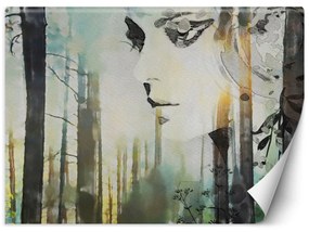 Fototapeta, Abstraktní Žena a les - 100x70 cm