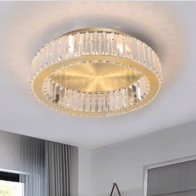 Toolight Toolight, LED krištáľové stropné svietidlo 40cm, 24W, 4000K, 1120lm, APP1720-C, zlatá matná, OSW-09301