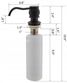 Gamma Retro, dávkovač saponátu pre kuchynský drez 400ml, čierna retro, GMA-DOZR-BK