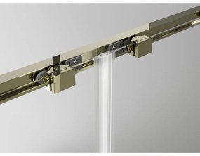 Mexen Exo, posuvný sprchový kút 90 x 90 cm, číre sklo, zlatá, 8151-090-090-50-00