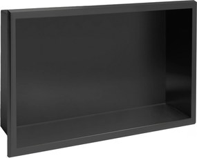 Rea Rea, oceľová kúpeľňová polička 45x30 cm, čierna matná, REA-05604