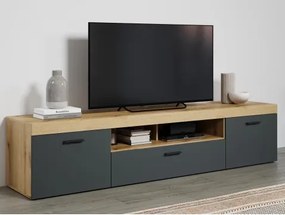 Široká TV skrinka Tyler 230 cm, antracit/dub evoke%