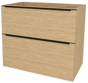 Mereo Mailo, kúpeľňová skrinka 81 cm, čierne madlo, Multidecor, Dub olejovaný, MER-CN591SBDUO1