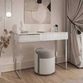 KONZOLA NESSIE BIELY LESK + STRIEBORNÁ + PODSTAVEC