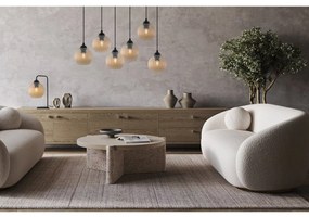 Stolná lampa Riffle Round, 1x medové sklenené tienidlo