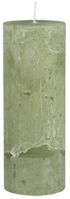 IB Laursen Stĺpová sviečka RUSTIC GREEN TEA 18 cm zelená