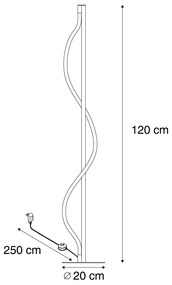 Moderná stojaca lampa čierna vrátane LED 3-stupňové stmievanie - Twirl