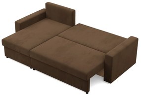Rohová rozkladacia sedacia súprava NEO - rovný bok - model 2 Hnedá