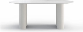 Jídelní oválný stůl Ribeira 180 cm bílý/mramor