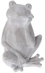 Záhradná figúrka z polistone Frog1, 31 cm, sivá