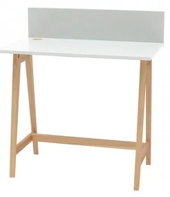 Biely písací stôl s podnožím z jaseňového dreva Ragaba Luka, dĺžka 85 cm