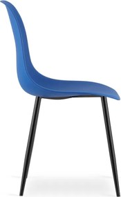 Jedálenská stolička WAT modrá - čierne nohy (1 ks)