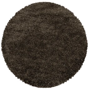 Koberce Breno Kusový koberec FLUFFY kruh 3500 Brown, hnedá,120 x 120 cm