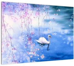 Sklenený obraz - Magické jazero (70x50 cm)