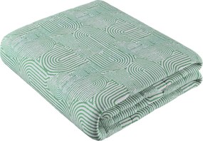 Prehoz  s pozdĺžným prešívaním farba produktu zelená látka zapletaná, vzorované