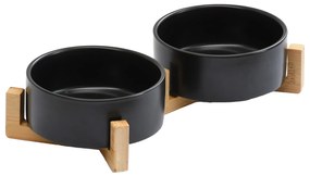 Súprava 2 ks keramických misiek pre psov a mačky Jax 450 ml čierna
