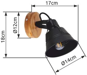 Globo 15466S-1 - Nástenné bodové svietidlo GÜNTHER 1xE27/60W/230V
