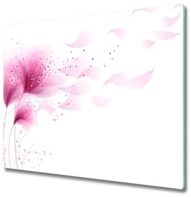 Sklenená doska na krájanie Ružový kvet 60x52 cm