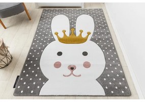 styldomova Detský sivý koberec PETIT Zajac