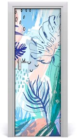 Samolepiace fototapety na dvere tropické lístia 95x205 cm