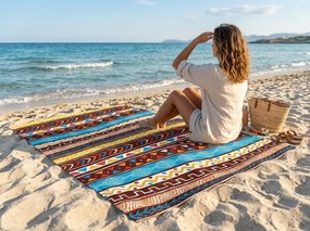 Rýchloschnúca XXL plážová osuška AZTECA farebná 150 x 210 cm, 100% mikrovlákno