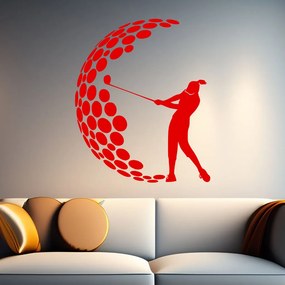 Veselá Stena Samolepka Golf Farba: červená, Veľkosť: 80 x 66 cm
