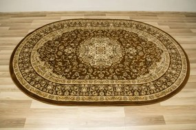 Koberec Super Rose 3619A Ornament, hnedý / béžový / krémový ovál
