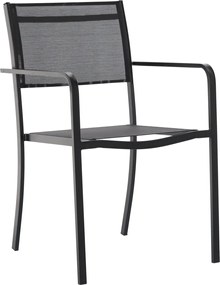 CH Záhradná stohovateľná stolička Casto - čierna