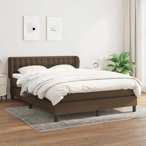 Boxspring posteľ s matracom tmavohnedá 140x190 cm látka 3126560