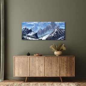 Obraz - Maľované hory (120x50 cm)