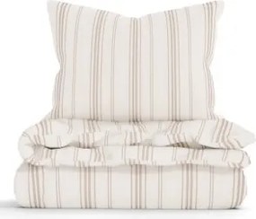 Bavlnené obliečky Natural - Prúžky béžové 140 × 200 cm, 70 x 90 cm
