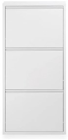 Biela kovová skrinka na topánky s 3 výklopnými zásuvkami Kave Home Rox