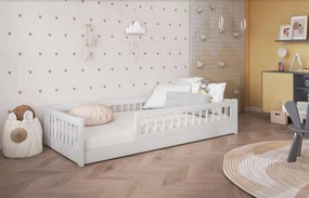 Detská Montessori posteľ z masívu borovice FLORES - 200x90 cm - biela