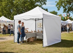 GARDEN LINE Nožnicový stan 3×3 m NAM7465 – záhradný a komerčný pavilón, biely