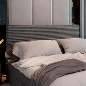 AKCIA Čalúnená posteľ boxspring ISPIRA 140x200 cm sivá II. akosť